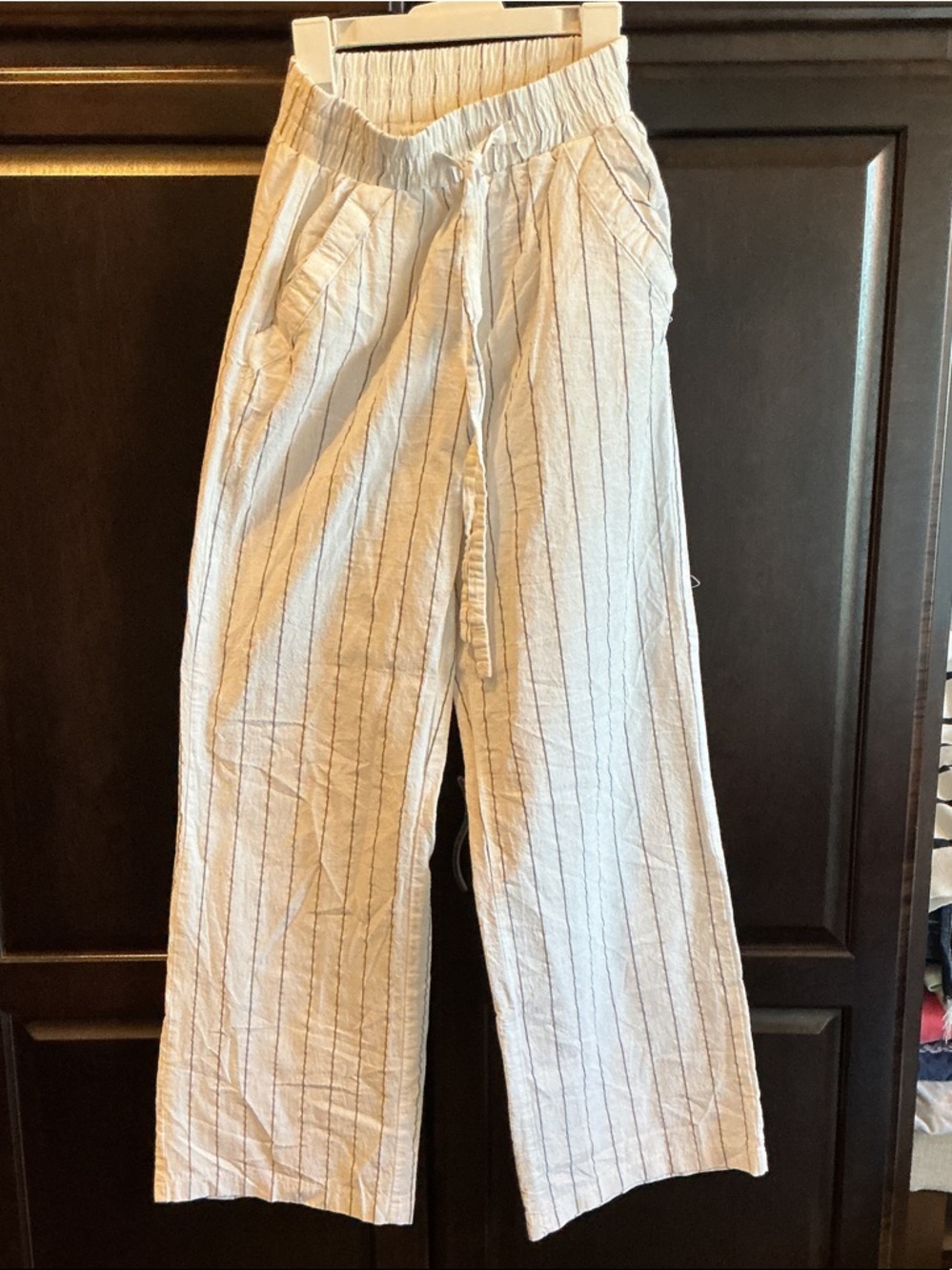 Sienna Sky Cream Wide Leg Striped Pants